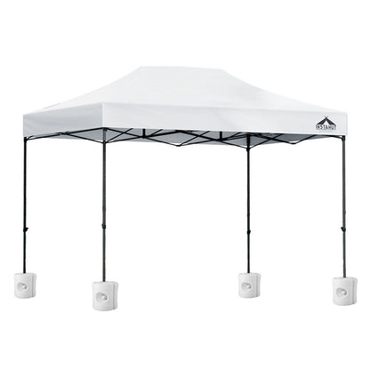 Instahut Gazebo Pop Up 3x4.5m w/Base Podx4 Marquee Folding Outdoor Wedding Camping Tent Shade Canopy White