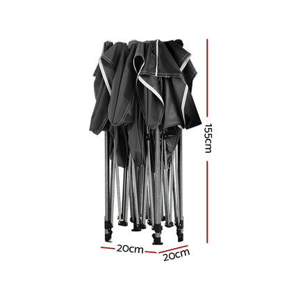 Instahut Gazebo Pop Up Marquee 3x6 Folding Outdoor 500D Tent Base Pod Black