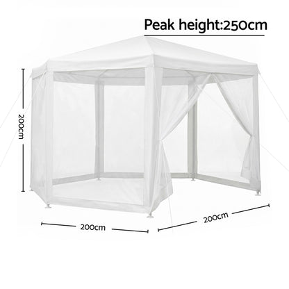 Instahut Gazebo?2x2m Marquee Wedding Party Tent Outdoor Camping Mesh Wall Canopy Shade Gazebos Navy