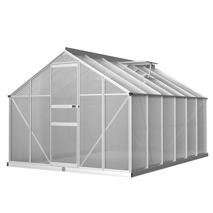 Green Fingers Greenhouse 3.6x2.5x1.95M Aluminium Polycarbonate Green House Garden Shed