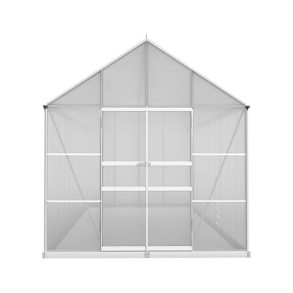 Green Fingers Greenhouse 6.03x2.44x2.68M Double Doors Aluminium Green House Garden Shed