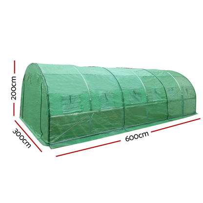 Green Fingers Greenhouse 6x3x2M Walk in Green House Tunnel Plant Garden Shed Dome