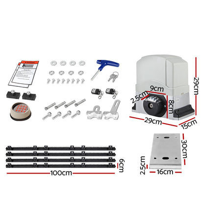 Electric Sliding Gate Opener 1200KG Keypad 4M