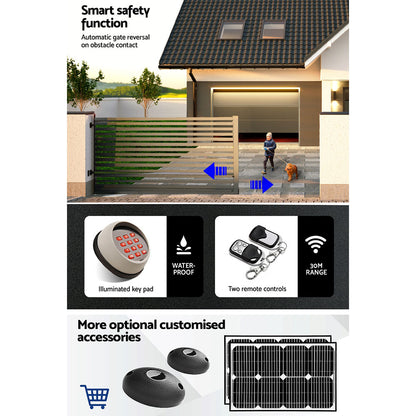 Electric Sliding Gate Opener 1200KG Auto Keypad Hardware Remote 6M
