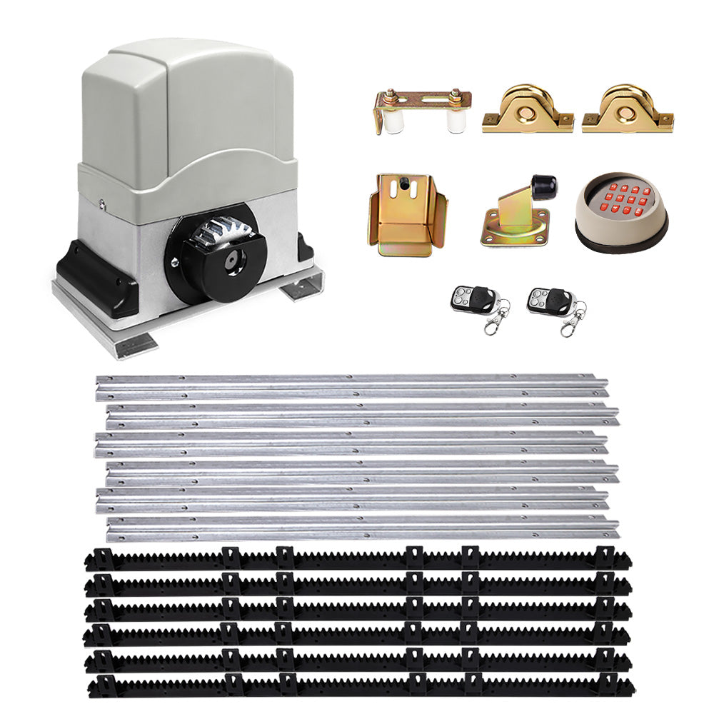 Electric Sliding Gate Opener 1200KG Auto Keypad Hardware Remote 6M