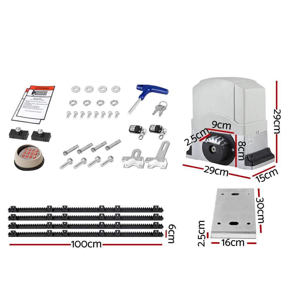Automatic Sliding Gate Opener Kit Keypad 4M 1200KG
