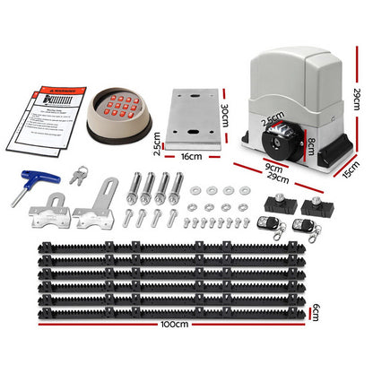 Automatic Sliding Gate Opener Kit Keypad 6M 1200KG