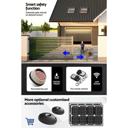 Automatic Sliding Gate Opener Kit Keypad 6M 1800KG