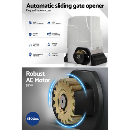 Automatic Sliding Gate Opener Kit 4M 1800KG