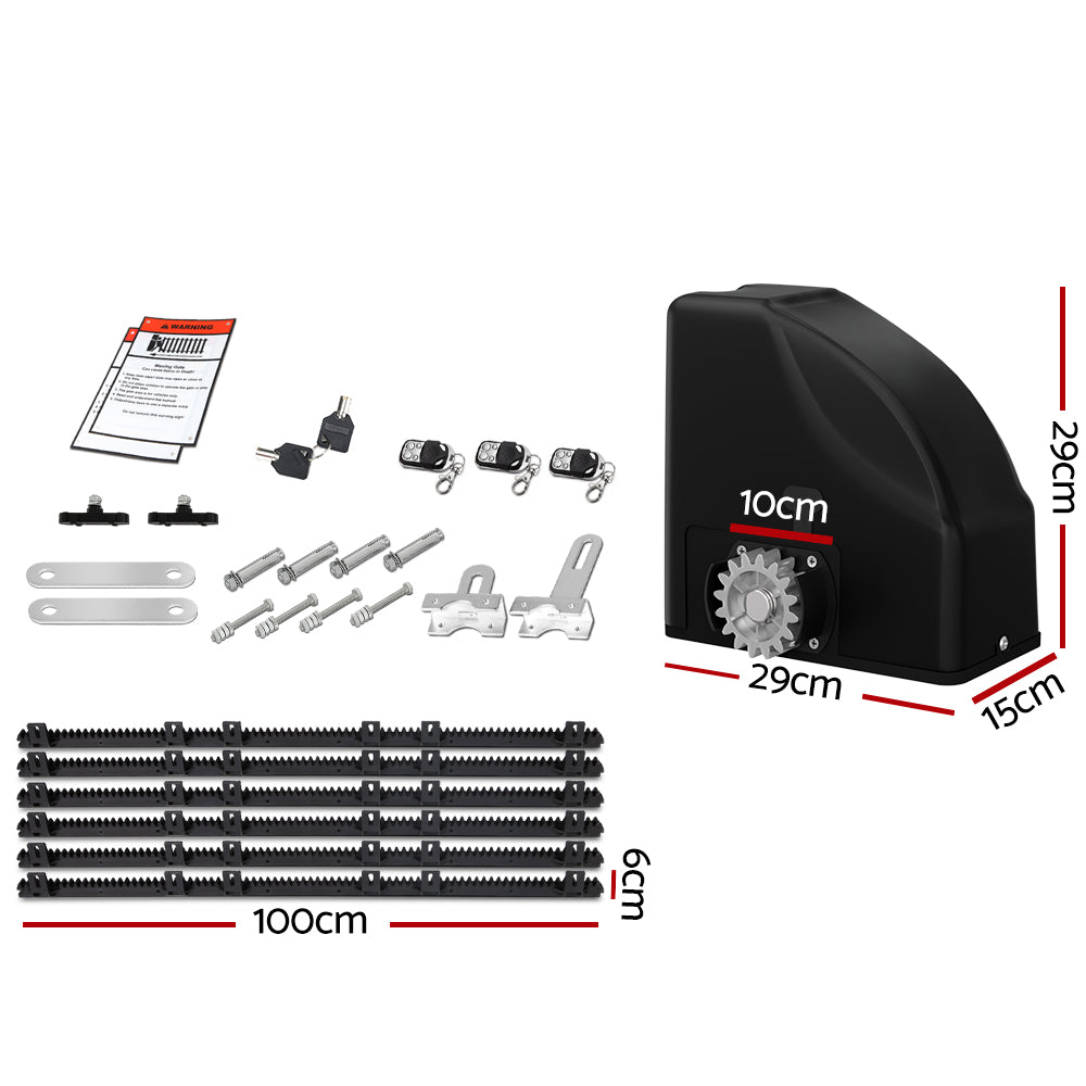 LockMaster Automatic Sliding Gate Opener Kit 20W Solar 6M 600KG