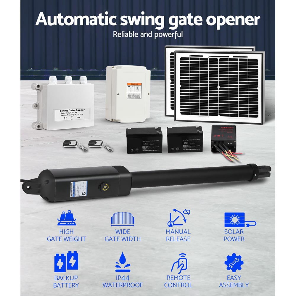 Single Swing Gate Opener 500KG 20W Solar Panel
