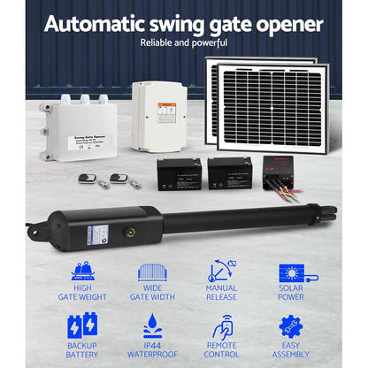 Single Swing Gate Opener 500KG 20W Solar Panel