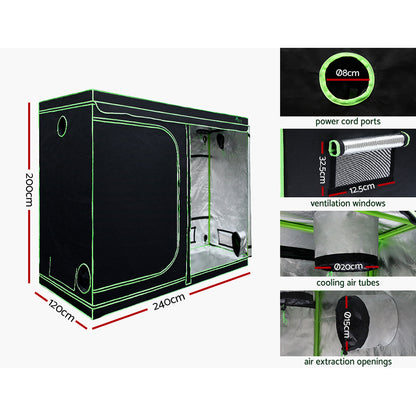 Greenfingers Grow Tent Light Kit 240x120x200CM 220W LED Full Spectrum
