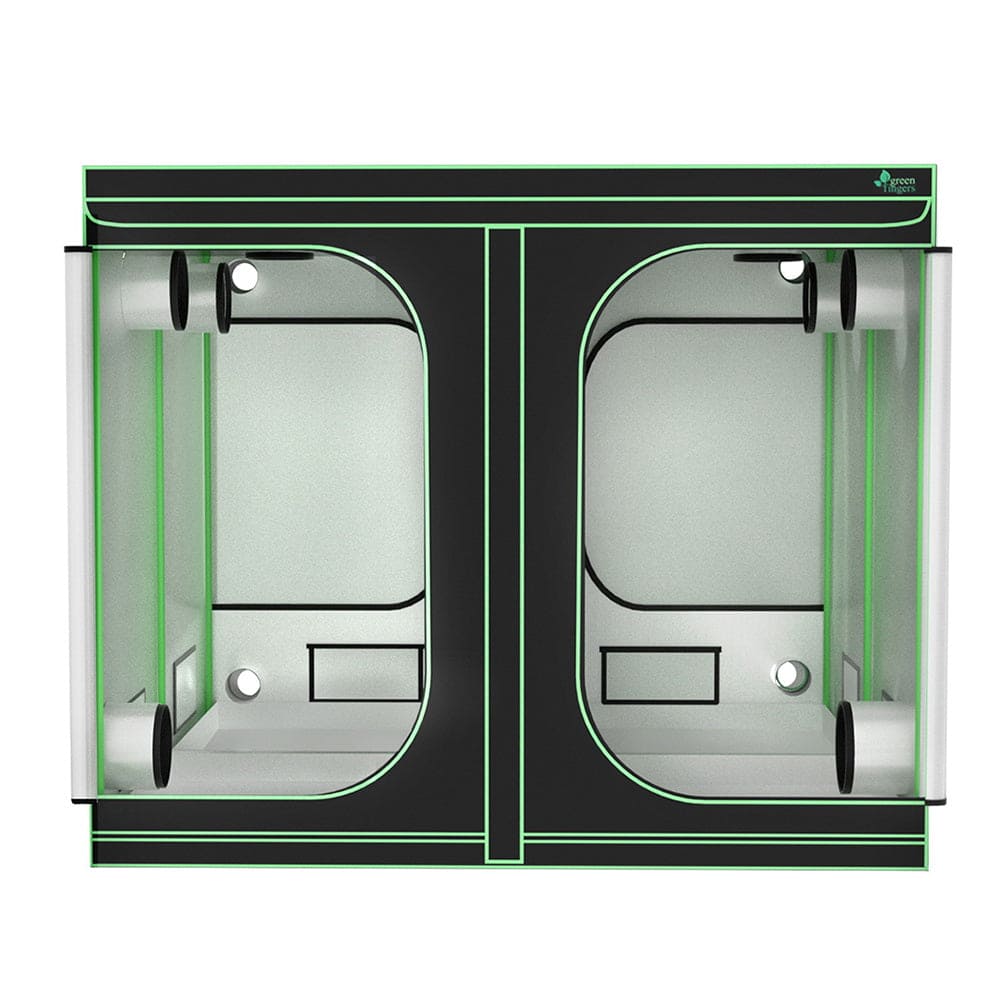 Green Fingers Grow Tent Kits 240x240x200cm Hydroponics Indoor Grow System Black