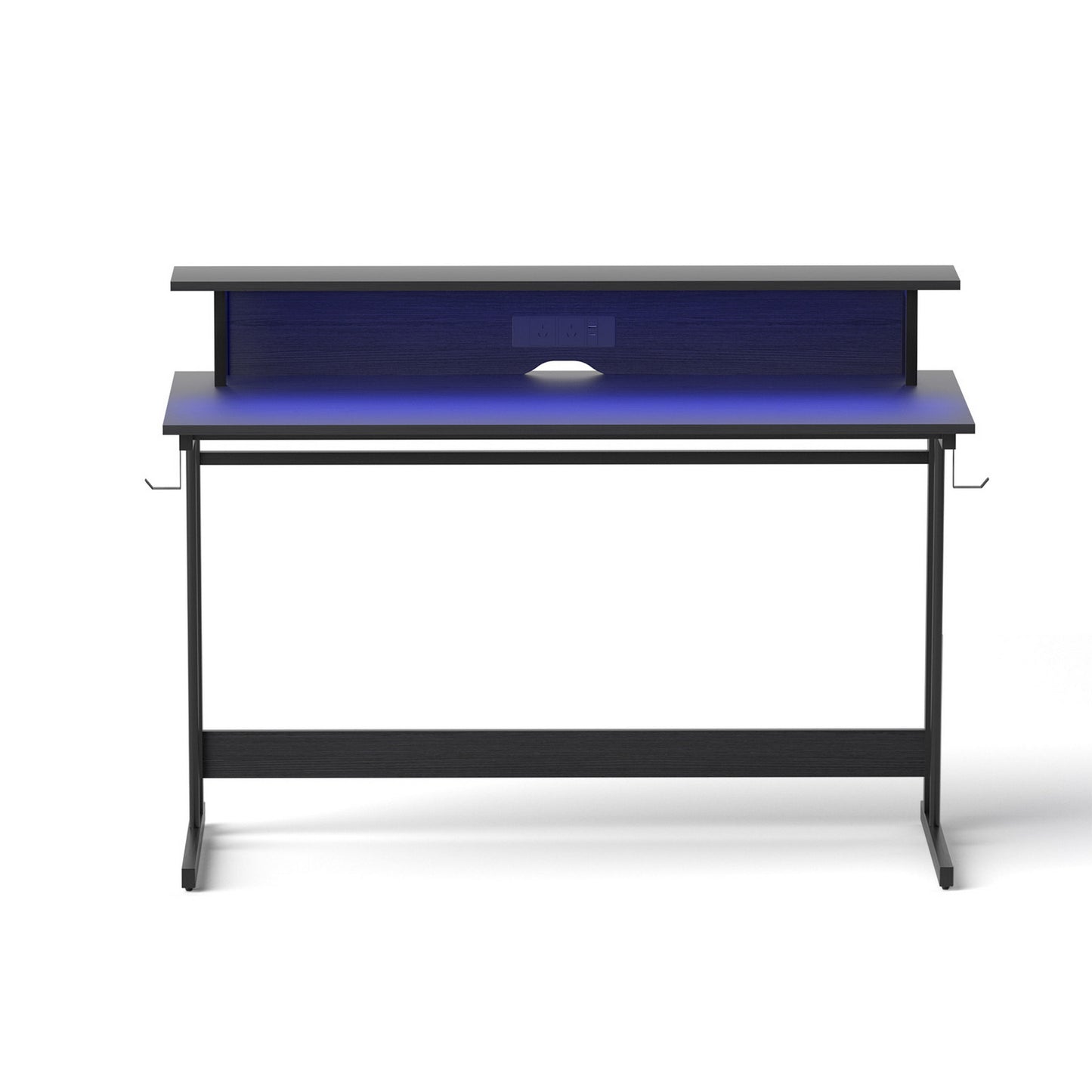 Artiss Gaming Desk with LED Lights Computer Desk Table with Monitor Shelf Power 120cm