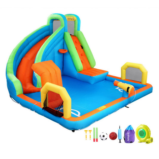AirMyFun Kids Inflatable Pool Water Slide Cannon Splash Park Castle Outdoor Toys 427X374CM