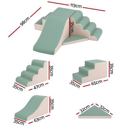 Keezi Kids Climbing Blocks 4-Piece Foam Toddler Playset Soft Indoor Climbing Toy Rocker