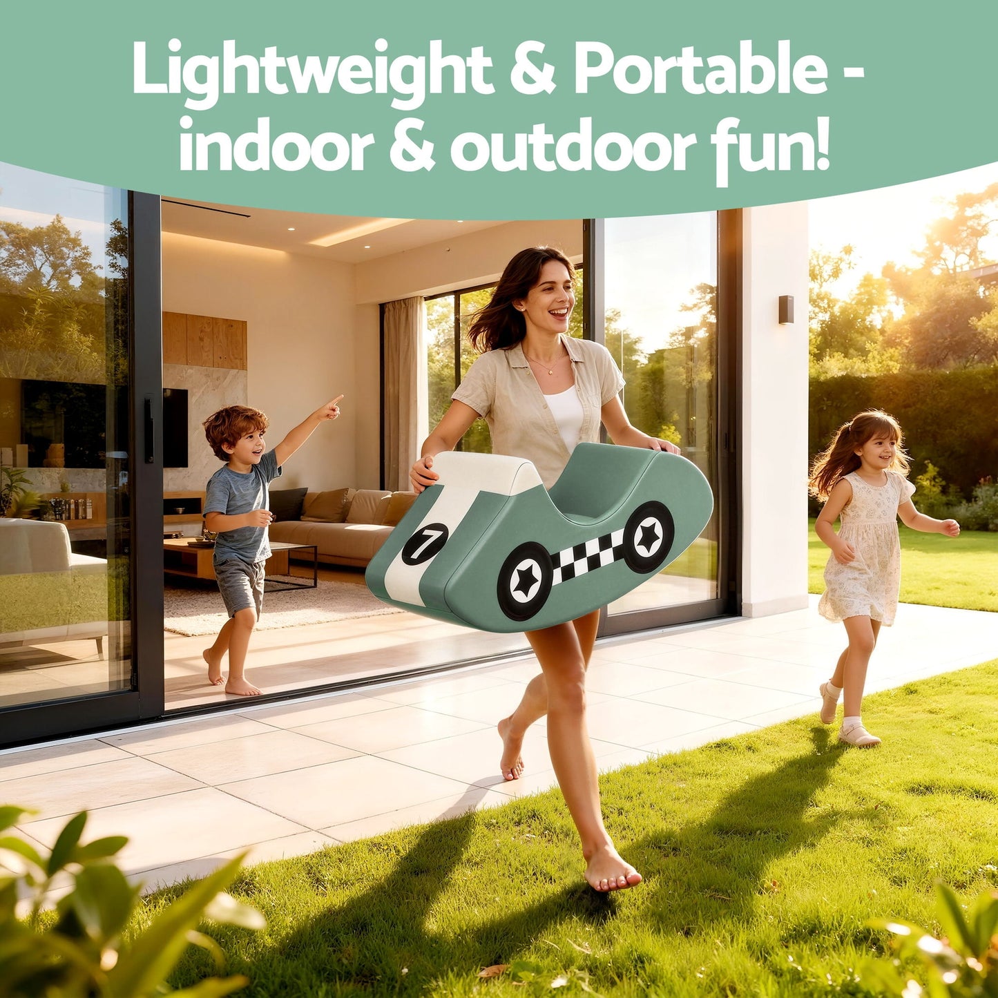 Keezi Kids Climbing Blocks Foam Toddler Playset Soft Indoor Climbing Toy Rocker Green