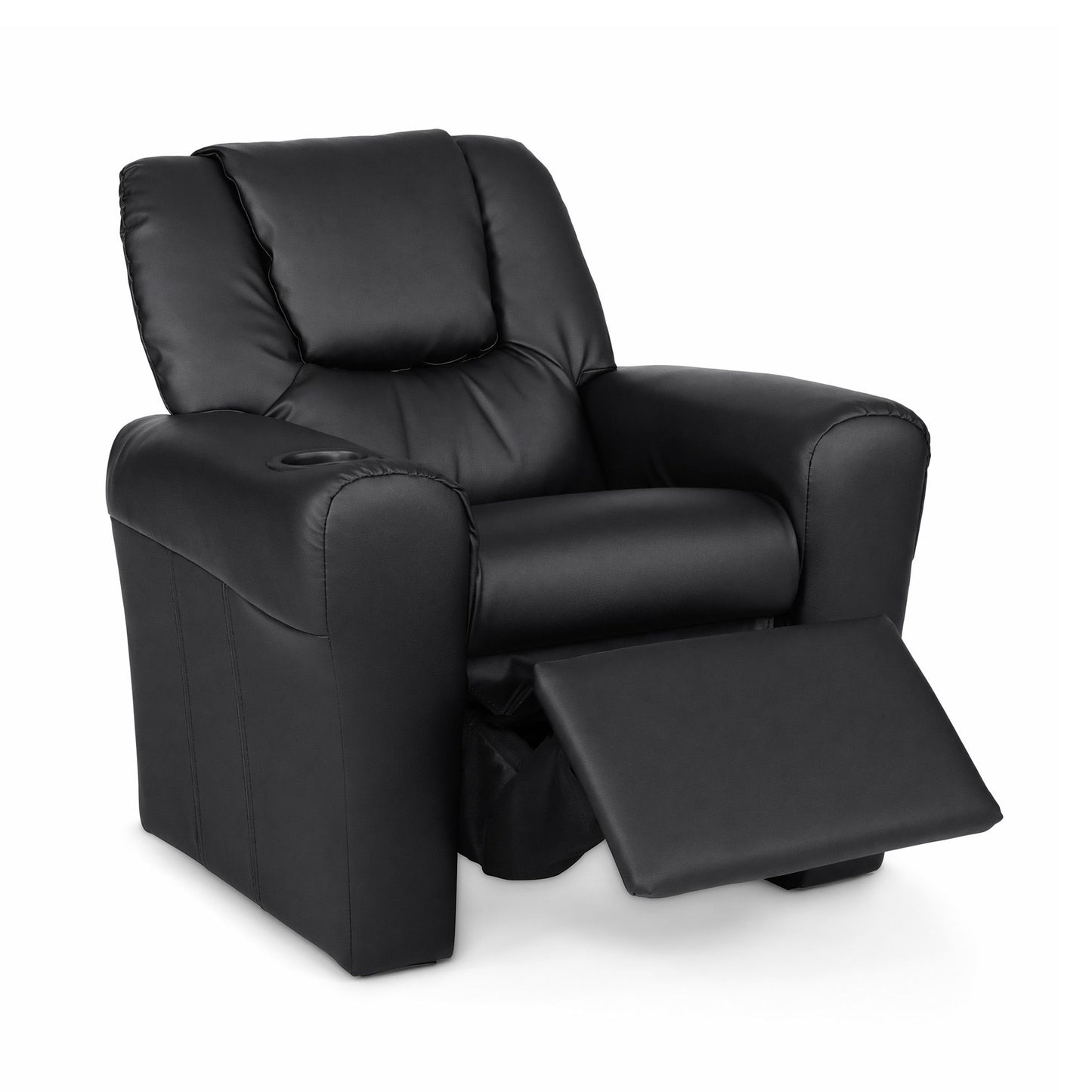 Keezi Kids Recliner Chair Black PU Leather Sofa Lounge Couch Children Armchair