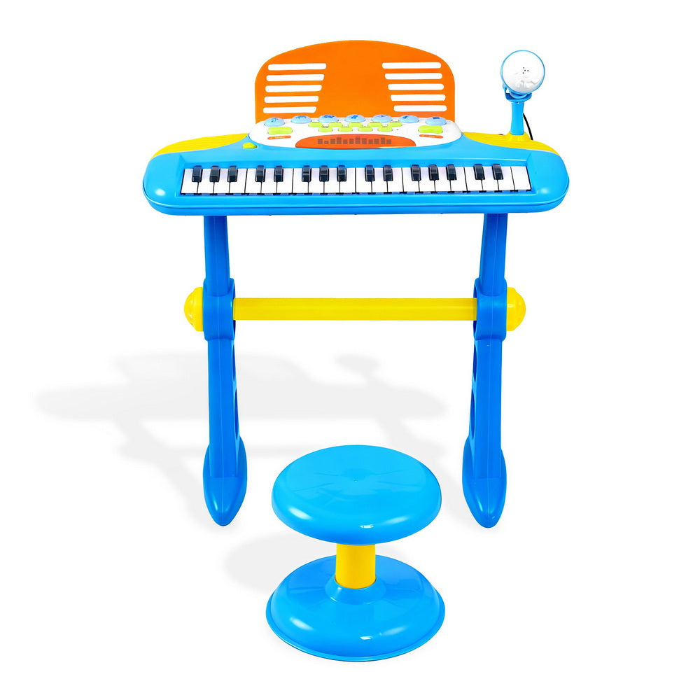 Keezi Kids Piano Keyboard 37 Keys Electronic Musical Instrument Set w/ Stool Microphone