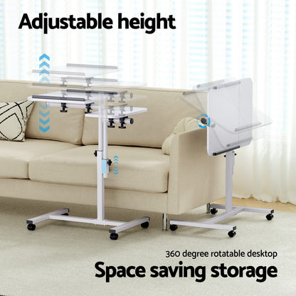 Artiss Laptop Desk Table Fan Cooling White 60CM