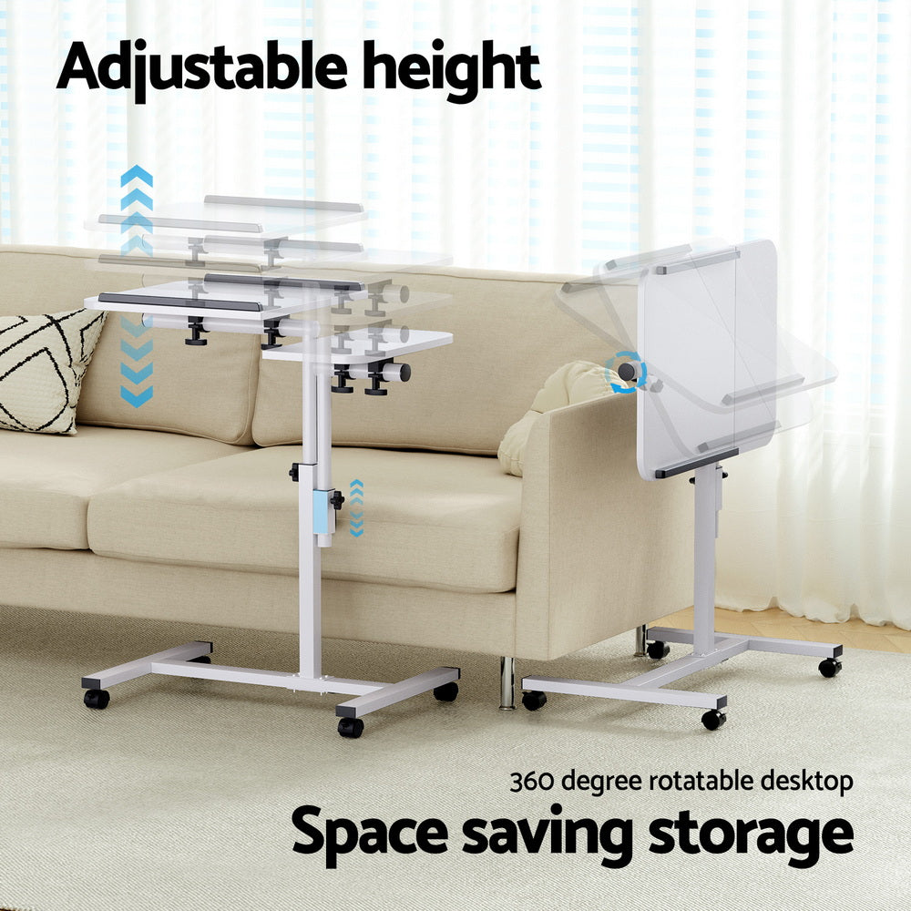 Artiss Laptop Desk Table Fan Cooling White 60CM