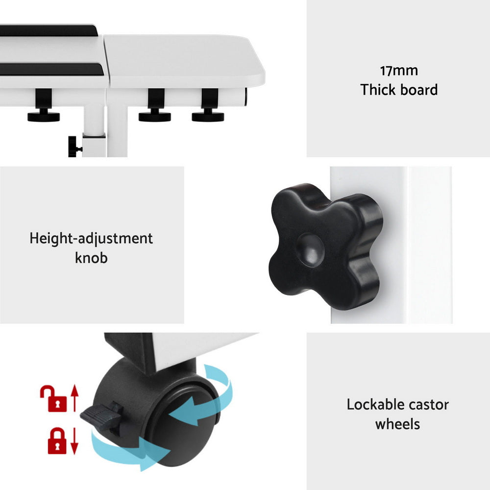 Artiss Laptop Desk Table Fan Cooling White 60CM