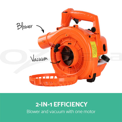 Giantz Petrol Leaf Blower Garden Vacuum Handheld Commercial Outdoor Tool 25.4CC