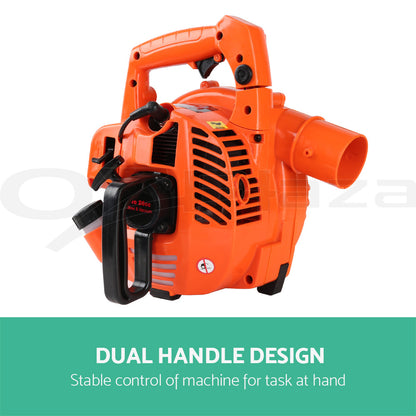 Giantz Petrol Leaf Blower Garden Vacuum Handheld Commercial Outdoor Tool 25.4CC