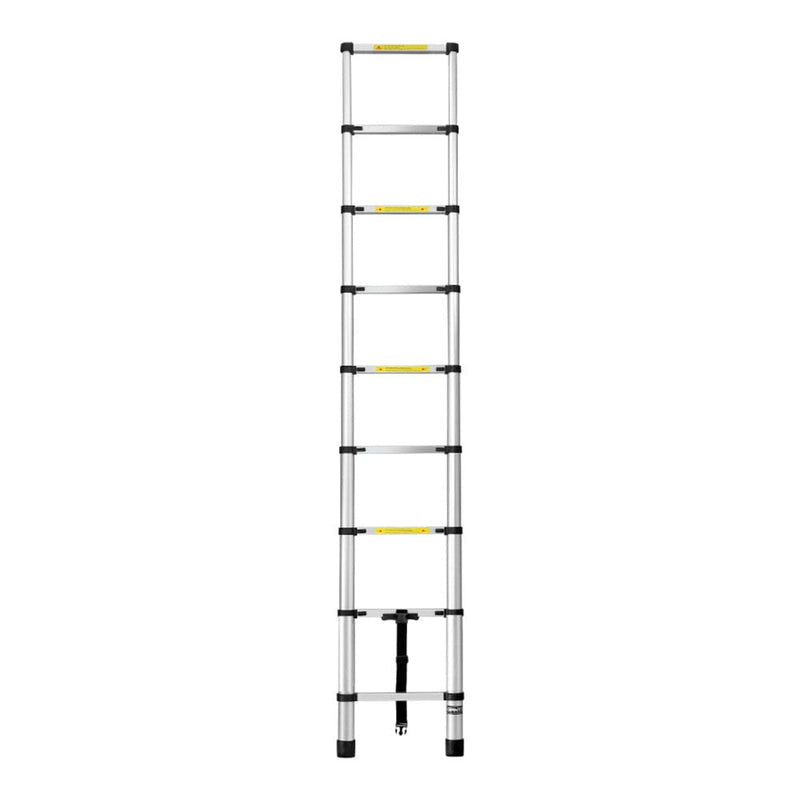 Giantz 2.6M Telescopic Ladder Aluminium Extension Extendable Steps Adjustable Height