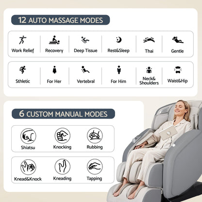 Livemor 4D Massage Chair Electric Recliner Home Massager Gary