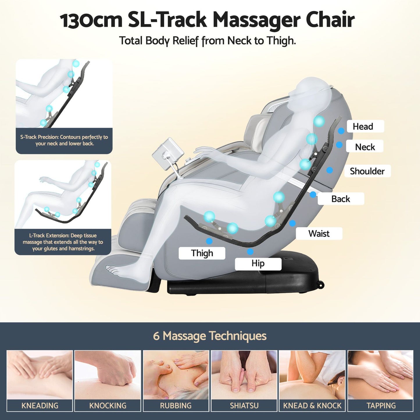 Livemor 4D Massage Chair Electric Recliner Home Massager Gary