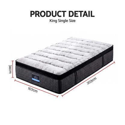 Giselle Bedding 34cm Mattress 9 Zone Latex Foam King Single