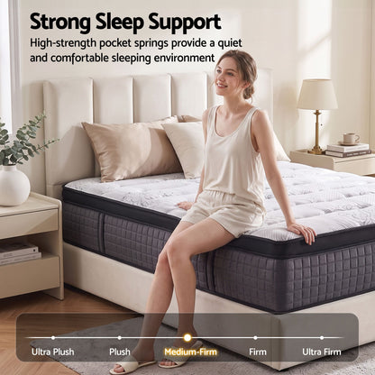 Giselle Bedding 34cm Mattress 9 Zone Latex Foam Queen