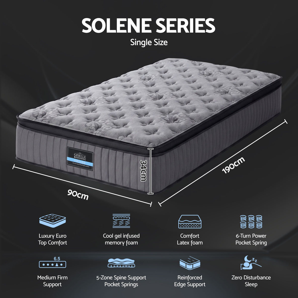 Bed Mattress Giselle 34cm Single