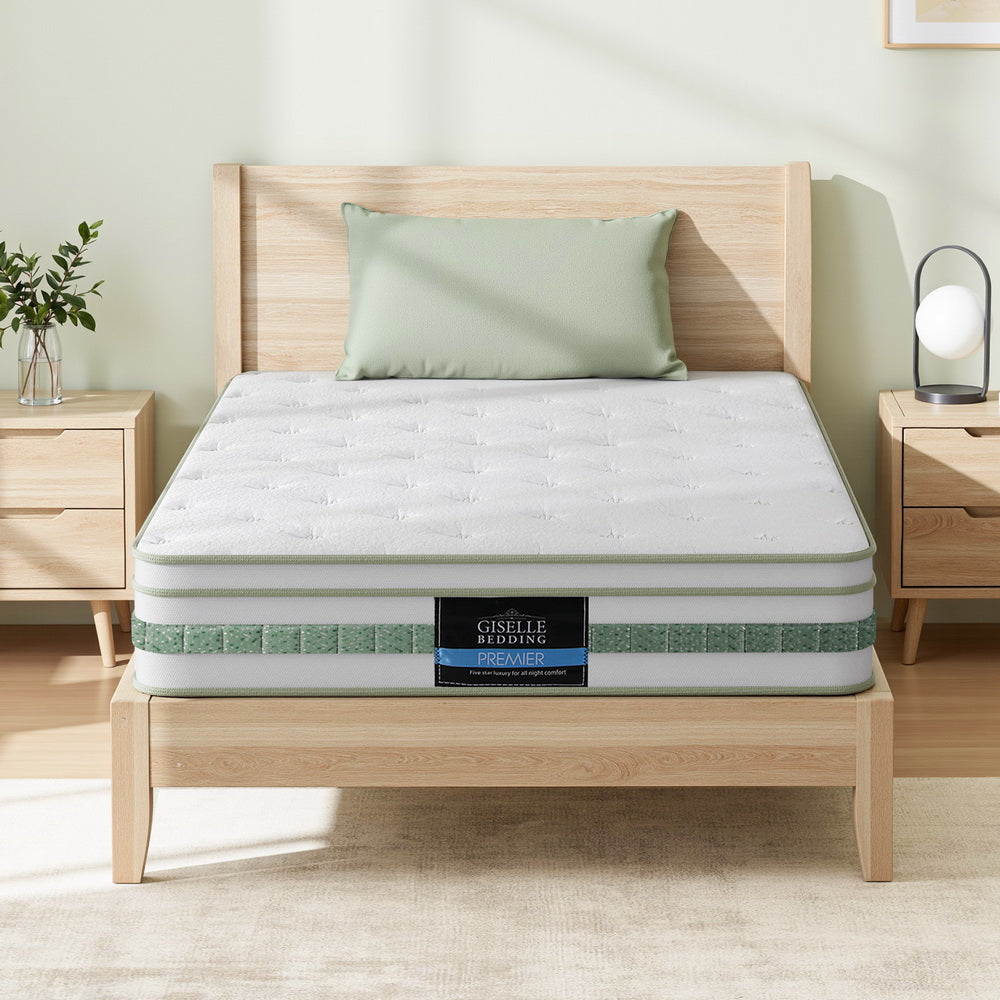 20cm Giselle Mattress King Single Green Tea Mattresses
