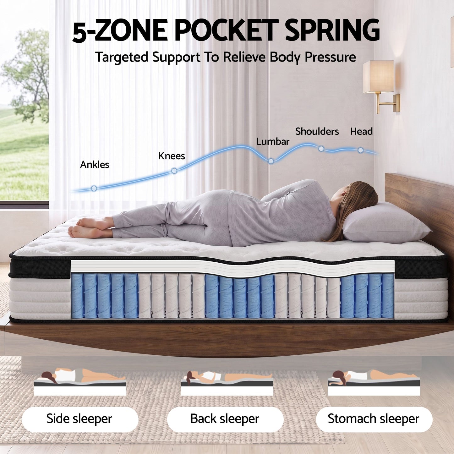 Giselle Bedding 31cm Mattress Euro Top King