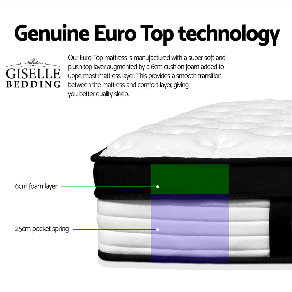 Giselle Bedding 31cm Mattress Euro Top King