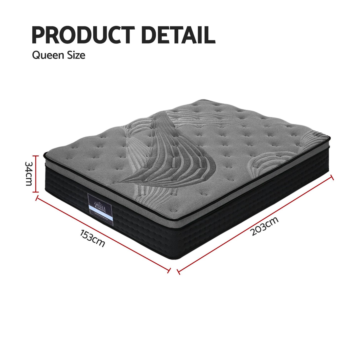 Giselle Bedding 34cm Mattress Bamboo Cover Queen