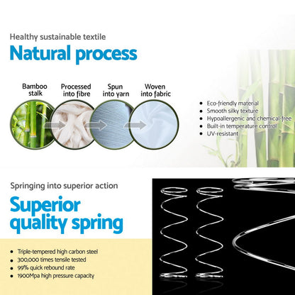 Giselle Bedding 34cm Mattress Bamboo Cover Single