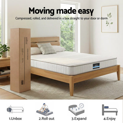 Giselle Queen Mattress 20cm with Reinforced Edge Support Egg-Crate Foam