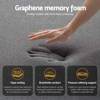 Giselle Bedding Double Mattress 35cm Euro Top with Graphene Cooling Comfort Medium Firm