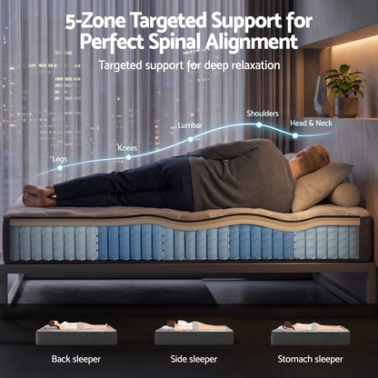 Giselle 30cm King Mattress with Edge Support and 5-Zone Comfort