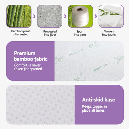 Giselle 8cm Memory Foam Mattress Topper Lavender Infused Bamboo Cover 7-Zone Double