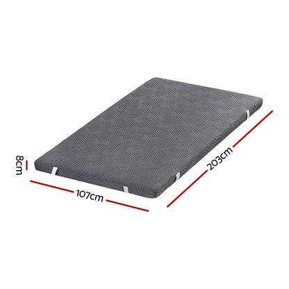 Giselle 8cm Memory Foam Mattress Topper Gel Dual Layer Foam Bamboo King Single