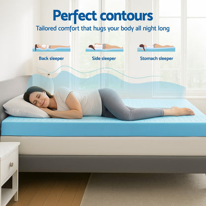 Giselle 12cm Memory Foam Mattress Topper Ventilated Cool Gel Bamboo Cover King