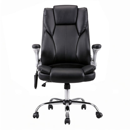 Artiss 8 Point Massage Office Chair PU Leather Black