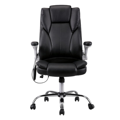 Artiss 8 Point Massage Office Chair PU Leather Black