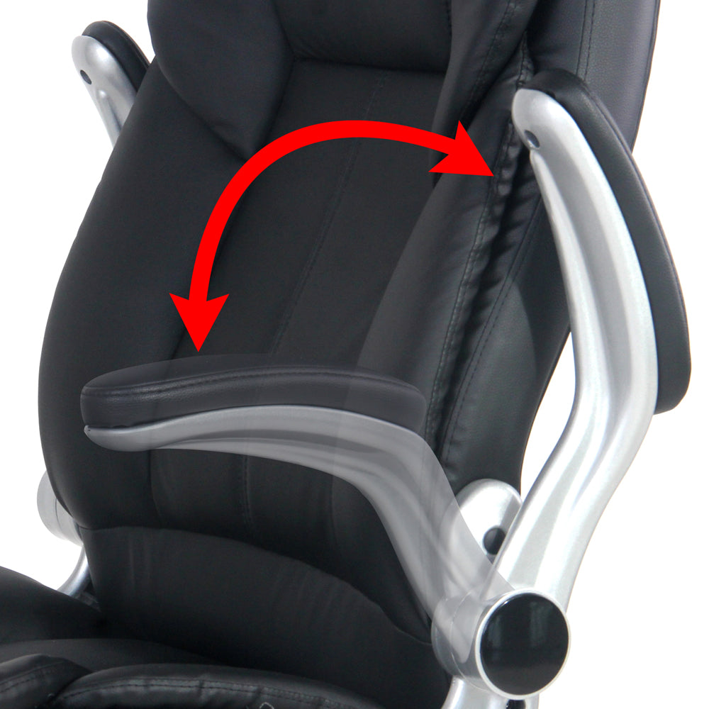 Artiss 8 Point Massage Office Chair PU Leather Black