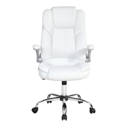 Artiss 8 Point Massage Office Chair PU Leather White